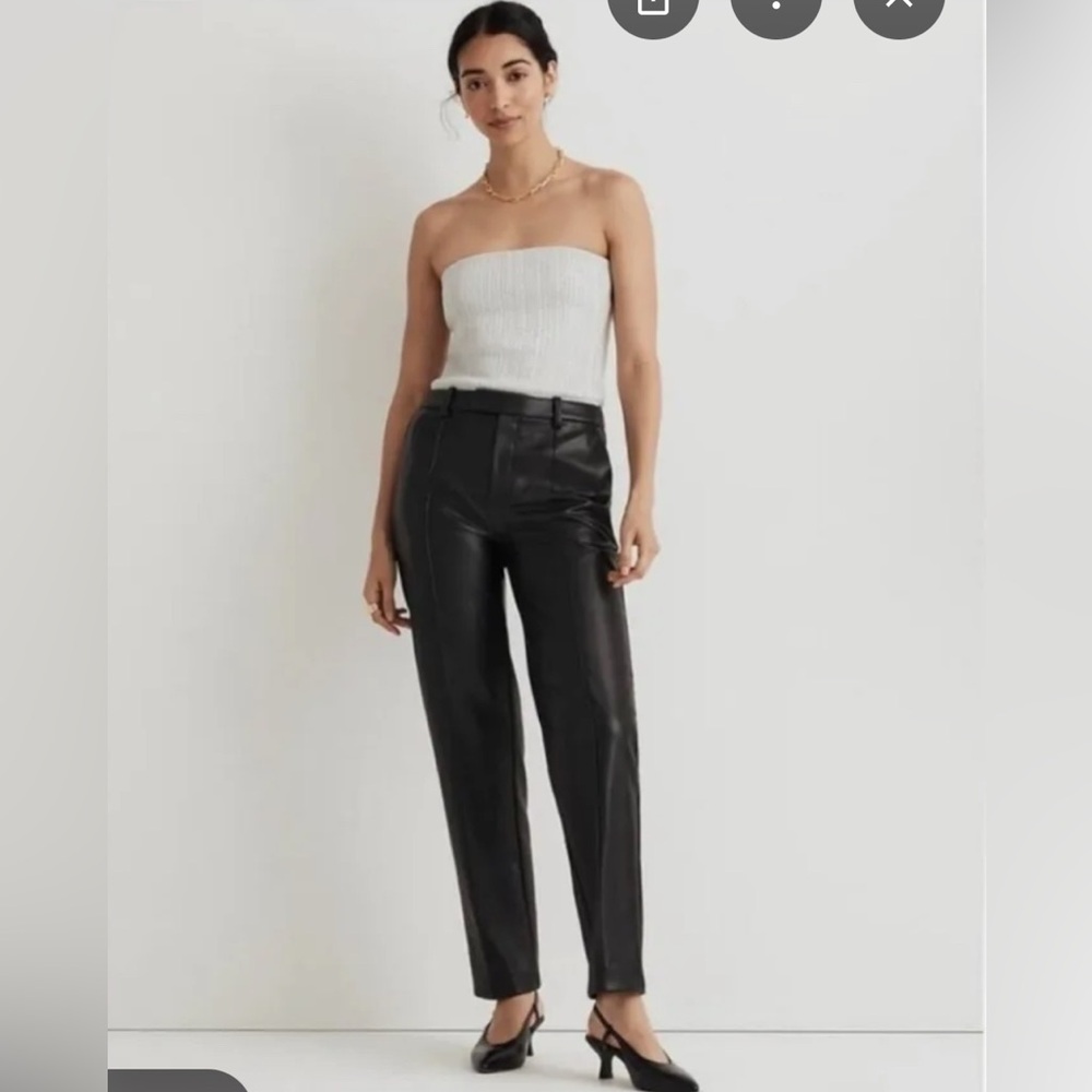 Madewell Aimee Song Faux Leather Slim Taper Black Leather Pants Women’s